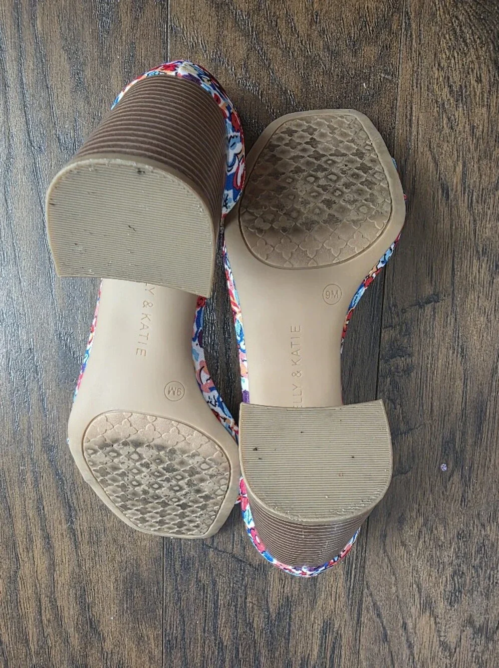 Kelly & Katie Floral Ankle-Strap Block Heel Sandals - Multicolor